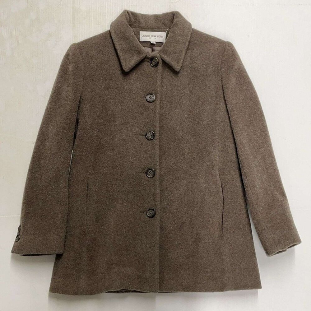 Jones New York Women's Wool & Cashmere Coat 6 Petite Single Breasted Car Coat